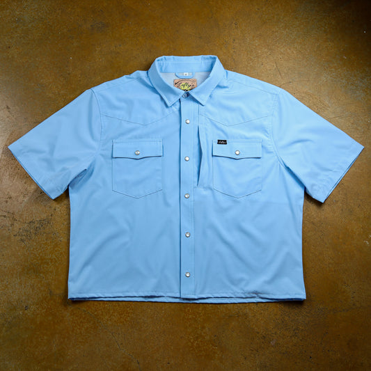 Light Blue Performance Crop