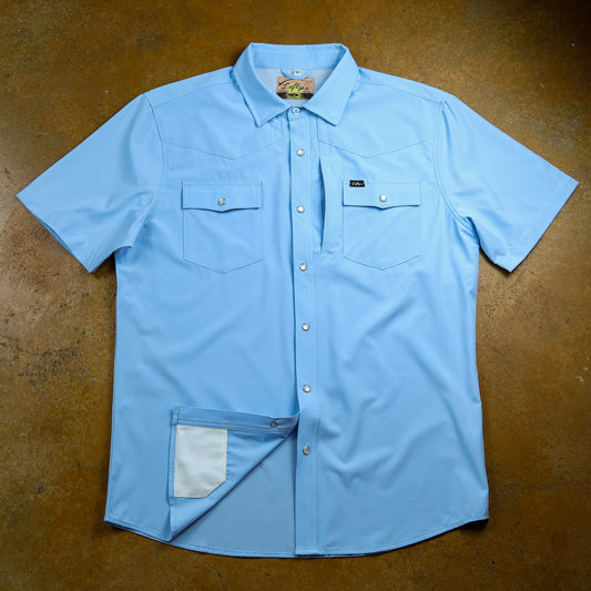 Light Blue Performance Fishing Shirt