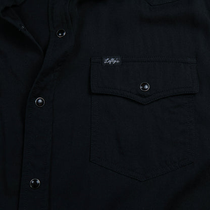 Black-on-black Luxe Pearl Snap