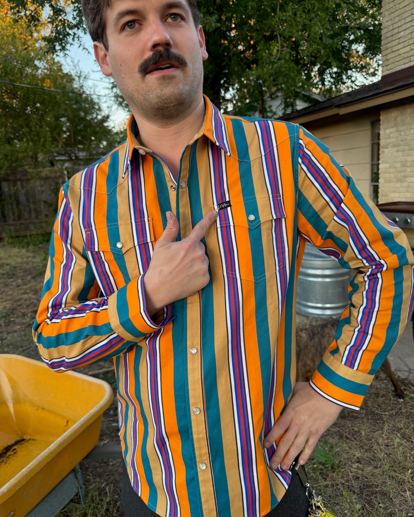 Brandon wearing The Duckpopper